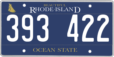 RI license plate 393422