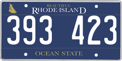 RI license plate 393423