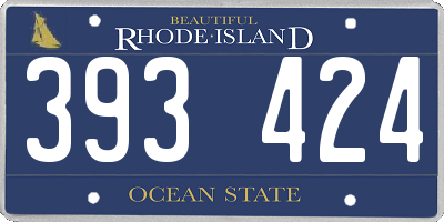 RI license plate 393424