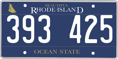 RI license plate 393425