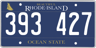 RI license plate 393427