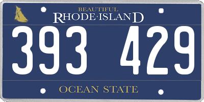 RI license plate 393429