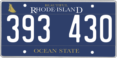 RI license plate 393430