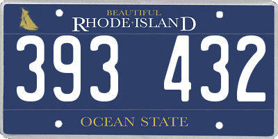 RI license plate 393432