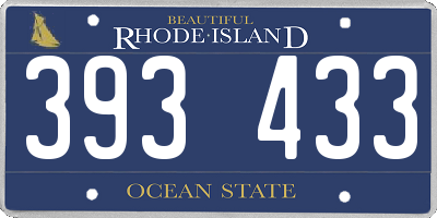 RI license plate 393433