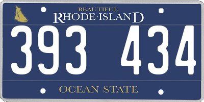 RI license plate 393434