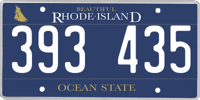 RI license plate 393435