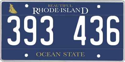 RI license plate 393436