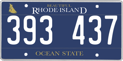 RI license plate 393437