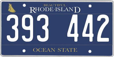 RI license plate 393442
