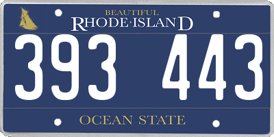 RI license plate 393443