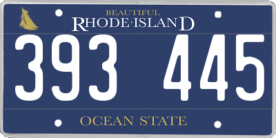 RI license plate 393445