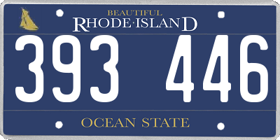 RI license plate 393446