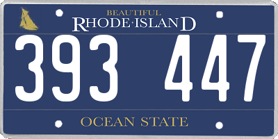 RI license plate 393447