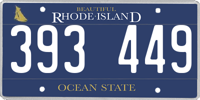 RI license plate 393449