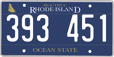 RI license plate 393451
