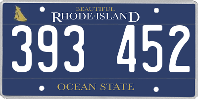 RI license plate 393452