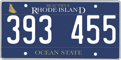 RI license plate 393455