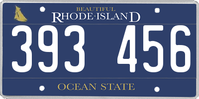 RI license plate 393456