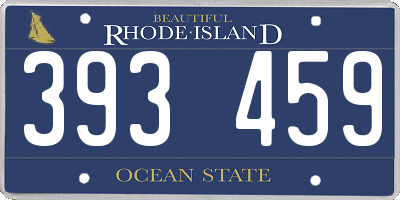 RI license plate 393459