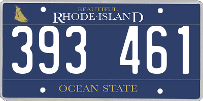 RI license plate 393461