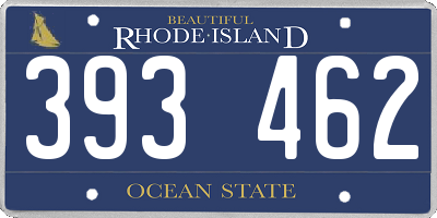 RI license plate 393462