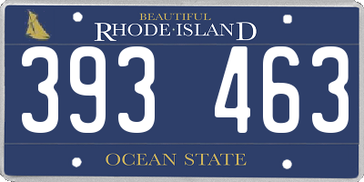 RI license plate 393463