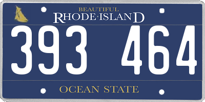 RI license plate 393464