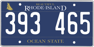 RI license plate 393465