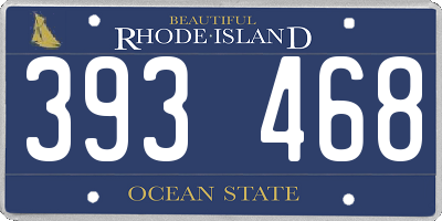 RI license plate 393468