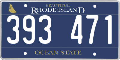 RI license plate 393471