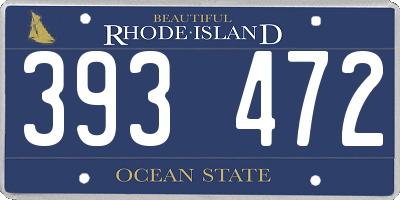 RI license plate 393472