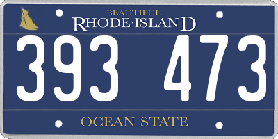 RI license plate 393473