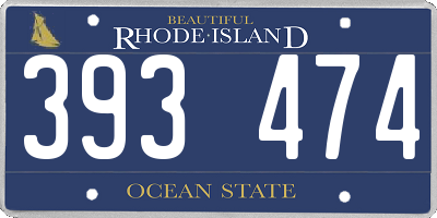 RI license plate 393474