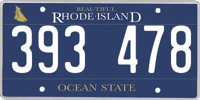 RI license plate 393478