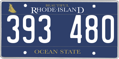 RI license plate 393480
