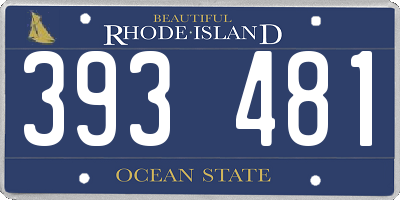 RI license plate 393481