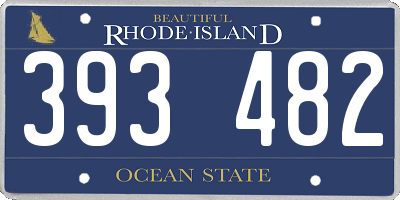 RI license plate 393482
