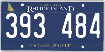 RI license plate 393484