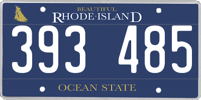 RI license plate 393485