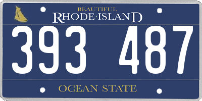 RI license plate 393487