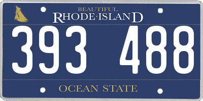 RI license plate 393488