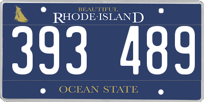 RI license plate 393489