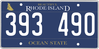 RI license plate 393490