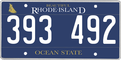 RI license plate 393492