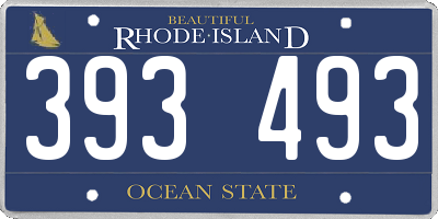 RI license plate 393493