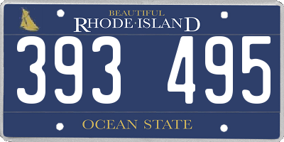 RI license plate 393495