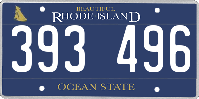 RI license plate 393496