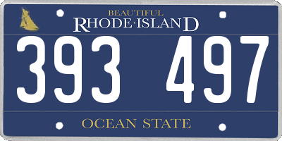RI license plate 393497