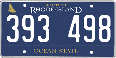 RI license plate 393498